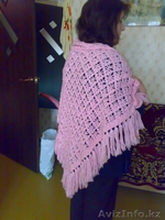 Ажурная шаль из полушерсти розового цвета - Изображение #2, Объявление #234086