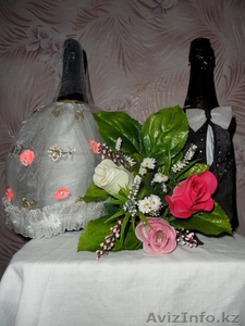 Украшения пары бутылок шампанского для молодоженов - Изображение #2, Объявление #653296
