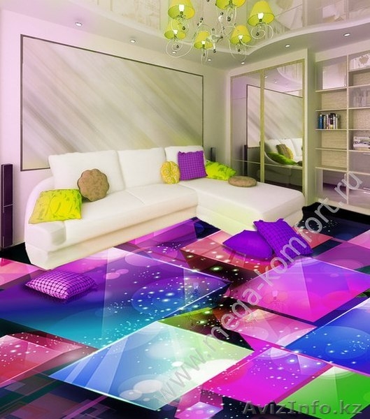 Наливной пол с 3D рисунками и натяжные потолки - Изображение #1, Объявление #1242144